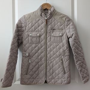 Zara Girls Quilted Jacket in Beige Size 11-12
